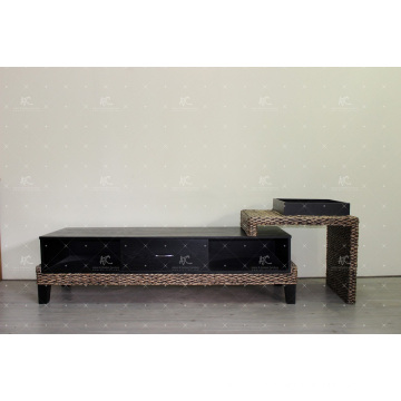 Elegant Water Hyacinth TV Cabinet Wicker Furniture